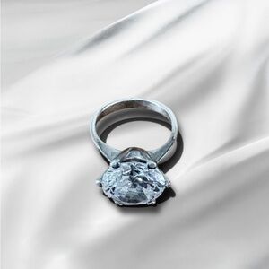 Sterling Silver HUGE STONE (CZ) Bling Ring 💍